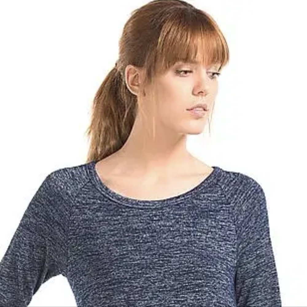 The Limited Asymmetrical Navy Blue 3/4 Sleeve Tunic